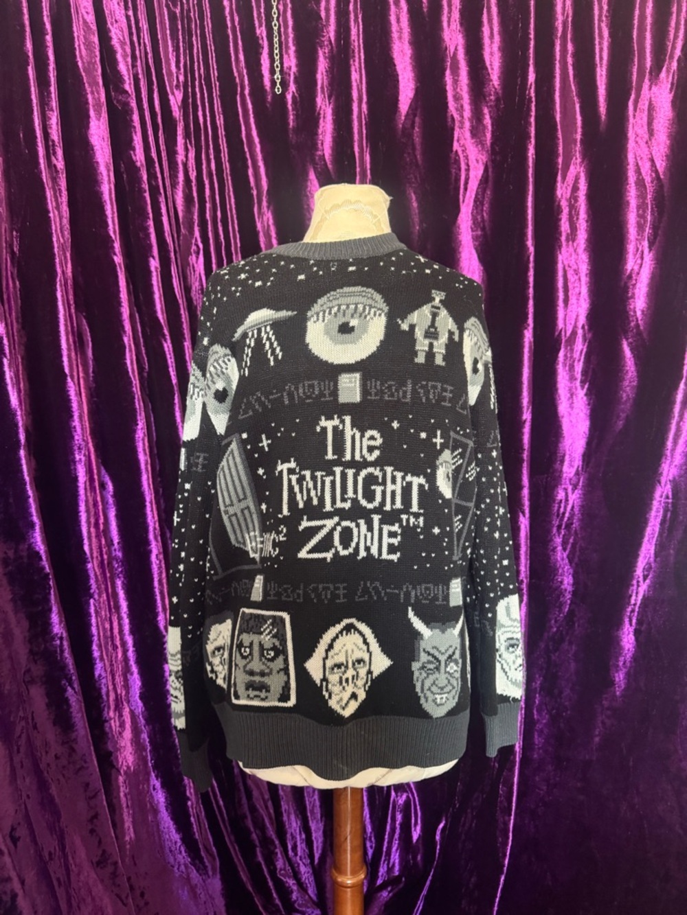 The Twilight Zone Black & Gray Graphic Knit Sweater